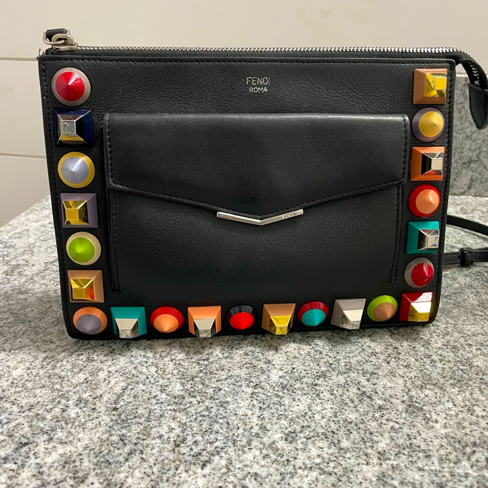 Fendi Mini Studded Crossbody Pouch
